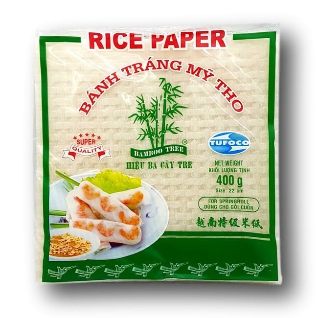 Fogli di riso quadrati per involtini lato 22cm -Bamboo Tree 400g